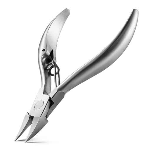 FERYES Toe Nail Clippers for Thick & Ingrown Toenails - Stainless Steel Thick Toenail Clippers for Seniors, Precision Grip Fingernail Clippers for Effortless Trimming - Silver