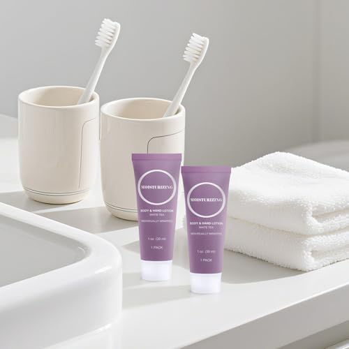 Travel Size Body Lotion, Small Hand Cream Lotion Bulk, Nourishing Extra Dry Skin Individually Wrapped Mini Bottle Shower Moisturizer Lotion Toiletries for Travel Hotel Homeless 1 oz (Pack of 100)