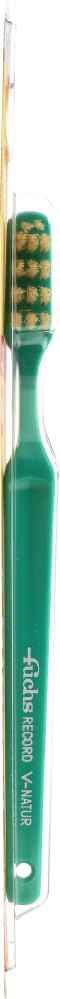 Fuchs: Pure Natural Bristle Record V Adult Medium Toothbrush, 1 ct (5 Pack)