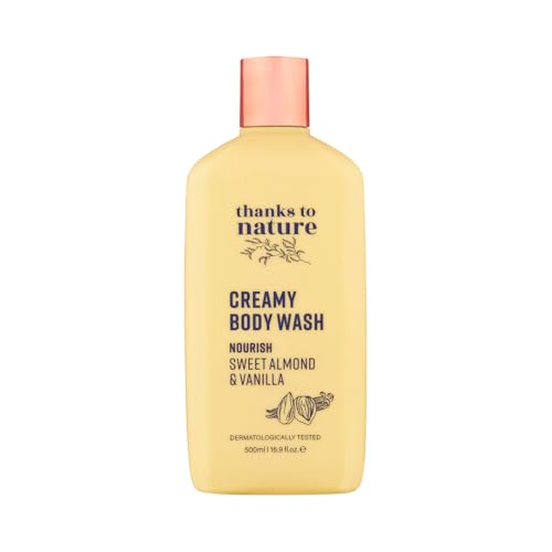 Creamy Body Wash, Sweet Almond and Vanilla Scent, Moisturizing Formula for Normal to Dry Skin, 500mL