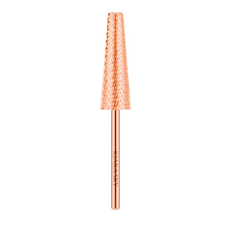 Kiara Sky XL 5-in-1 Course Nail Drill Bit | 3/32"" Carbide Extra Long Multi-use | 2-way Rotate Left and Right Handed - Rose Gold