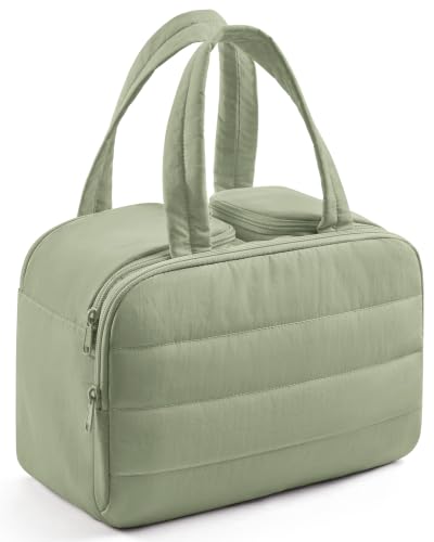 LIGHT FLIGHT Quilted Travel Toiletry Bag with Dual Compartments