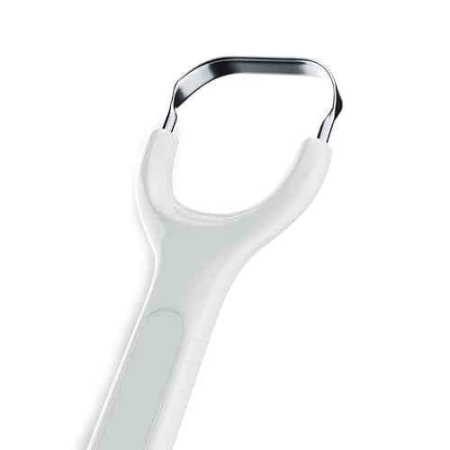Venneir¢ç Tongue Scraper with Travel Case, Oral Glide Pro?Bad Breath Treatment, Medical-Grade Stainless Steel? for Adults & Kids. 100% Rustproof, Sleek & Effective Design (Slate White)