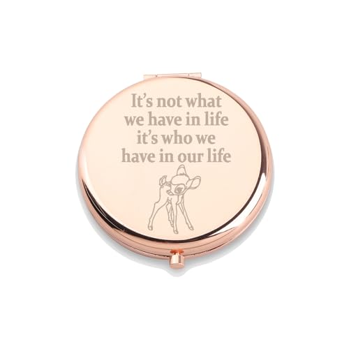 WUSUANED Cute Deer Makeup Mirror It¡¯s Not What We Have in Life It¡¯s Who We Have in Our Life Mirror Movie Fans Gift Deer Lover Gift