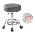 Rolling Stool, Heavy Weight Capacity 250lb, PU Leather Rolling stools, Ultra Soft Padded Seat, Rolling Stools with Wheels and Footrest, 360¡Æ Swivel, Spa Drawing Salon Work Office Tattoo Stool (Grey)