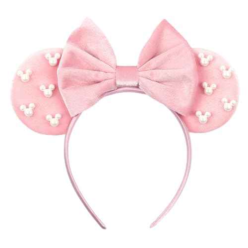 JOYFISCO Mouse Ears Headbands Shiny Bow Mouse Ears Headband Glitter Party Princess Decoration Cosplay Costume for Girls Women Halloween Birthday Party