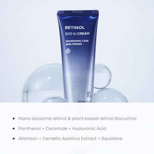 Retinol 500 IU Cream ? Wrinkle & Fine Line Care, Lifting & Firming, Hydrating Face Cream with Retinol & Bakuchiol ? Gentle Daily Skincare for Sensitive Skin, K-Beauty, 1.69 fl. oz. 50ml