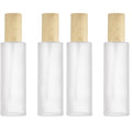 2Pcs 120ml 4oz Empty Refillable Frosted Glass Cosmetic Cream Lotion Bottle Pump Bottles Container Vial Jar Pot With Plastic Lid For Emulsion Essence Liquid (Pack of 2)