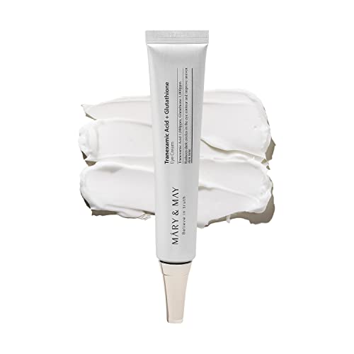 Mary&May Tranexamic Acid + Glutathione Eye Cream, Tranexamic Acid 1.05 Fl Oz / 30ml | Reduces Dark Cireles in the Eye, Improve Uneven Skin Tone | EWG Green