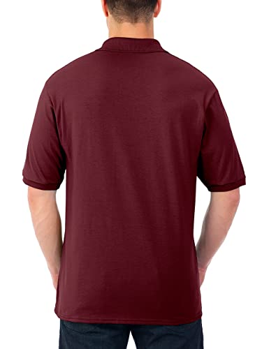 Jerzees Men's SpotShield 2 Button Rib Knit Polo Shirt_S_Maroon