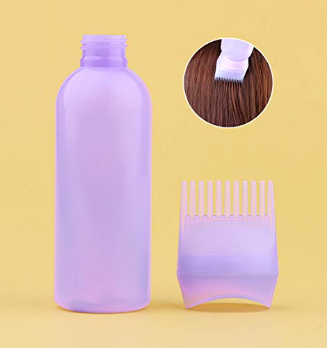 Yebeauty Root Comb Applicator Bottle Brush with Graduated Scale for Hair Dye , 2 Pack 6 Ounce Purple