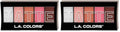 L.A. COLORS 5 Color Matte Eyeshadow Palette, Pink Chiffon (Pack of 2)