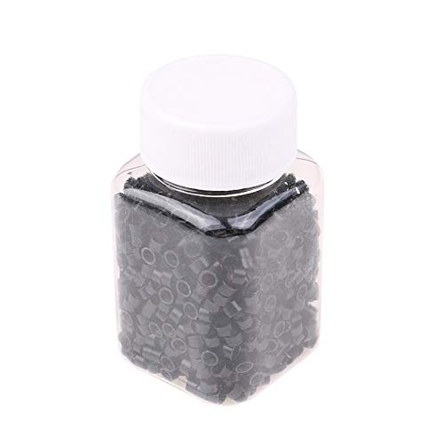 Micro Crimp Beads Screw Micro Rings beads Tube Aluminum microlinks Hair Beads 4.0MM 1000Pcs/Bottle for I-tip hair extension hair tools (Dark Brown (1000p))