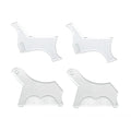 4PCS Men's Beard Shaping Tool Template, Beard Guide Shaper with Inbuilt Comb, Multi-liner Edges Shave for Curve/Straight/Neckline/Goatee/Sideburns (Clear-4pcs)