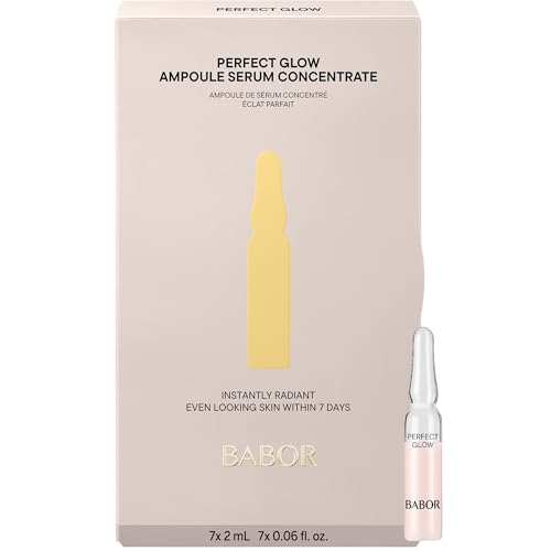 BABOR Perfect Glow Ampoule Serum Concentrates, Perfection Peptide P3 and Glow Pigments to Plump and Even Skin Tone, Brighten and Revitalize Dull and Dry Skin