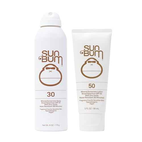 Sun Bum Sun Bum Mineral Spf 30 Sunscreen Spray and Spf 50 Lotion Vegan and Reef Friendly (octinoxate & Oxybenzone Free) Broad Spectrum Zinc Sunscreen With Uva/uvb, 2 Count