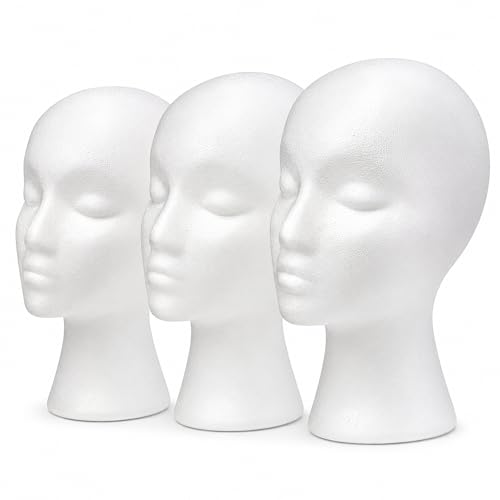 Smilco 11" Foam Wig Head Mannequin Stand - 3 Pack
