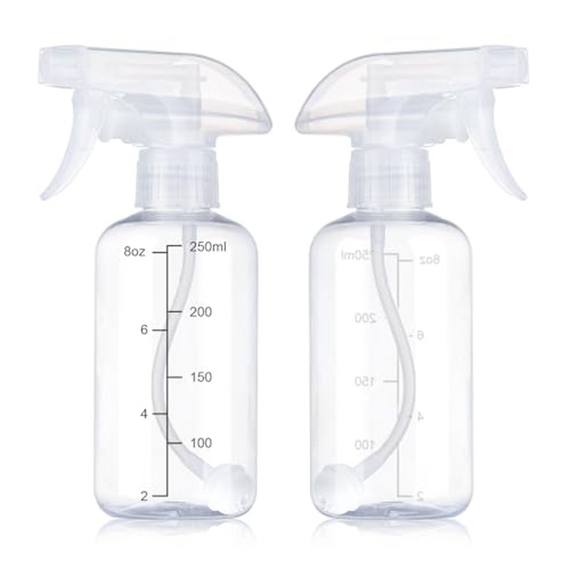 360° Spray Bottles 2-Pack 10oz - Upside Down, Adjustable Nozzle