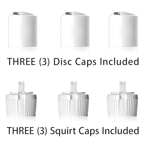 Bar5F Plastic Bottles, 16 oz, 3-Pack with 6 Caps, BPA-Free HDPE, Empty Squeeze Dispensing Multipurpose Containers