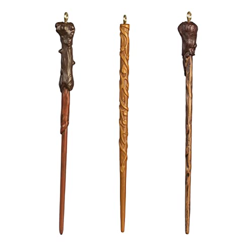 Hallmark Keepsake Christmas Ornament 2022, Harry Potter Wizarding Wands, Metal Set of 3