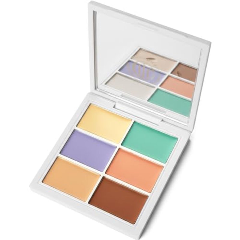 6 Colors Correcting Palette, Makeup Cream Contour Palette, Contouring Foundation Highlighting Concealer Palette for Conceals Dark Circles, Redness, Acne, Blemish