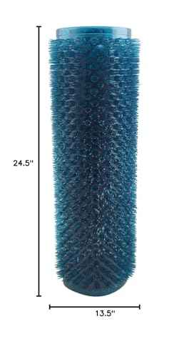 Grass Textured Spa Quality Foot Scrubber Shower Bath Mat Anti-Slip 24.5" x 13.5" Comforts Tired Feet (Blue)