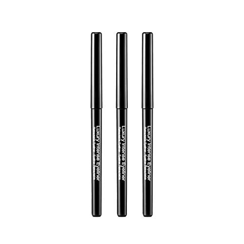 KISS Retractable Eyeliner Pencil - Blackest Black, Waterproof, 3 Pack