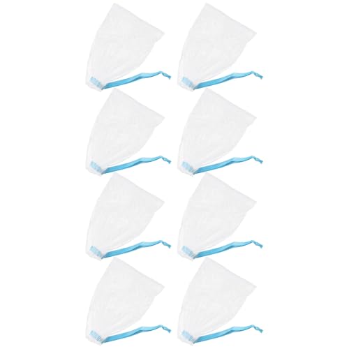 8Pcs Facial Cleansing Foaming Nets with Alloy Clips - Soap Mesh Bags