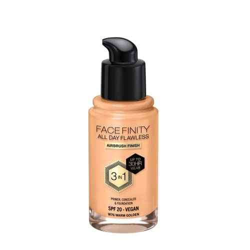 Max Factor Facefinity 3-in-1 All Day Flawless Liquid Foundation, SPF 20-76 Warm Golden, 30 ml