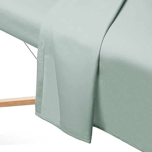 Saloniture Seafoam Green Microfiber Massage Table Sheet Set - Fitted & Flat Sheets with Face Cradle Cover