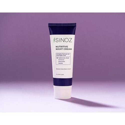 Sinoz Night Care Cream | Anti-Wrinkle Face Cream with Shea Butter & Panthenol | Skin Renewal & Hydration While You Sleep | For All Skin Types | 50 ml