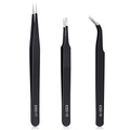 Kaverme 3PCS Precision Tweezers Set - Anti-Static Stainless Steel for Electronics & Crafts