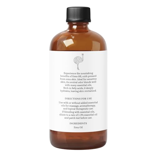 Emu Oil by Essential Delights - Premium Carrier Oil for Skin, Face, Body, Hair Revitalization, and Essential Oil Dilution (16 Fl.Oz.)