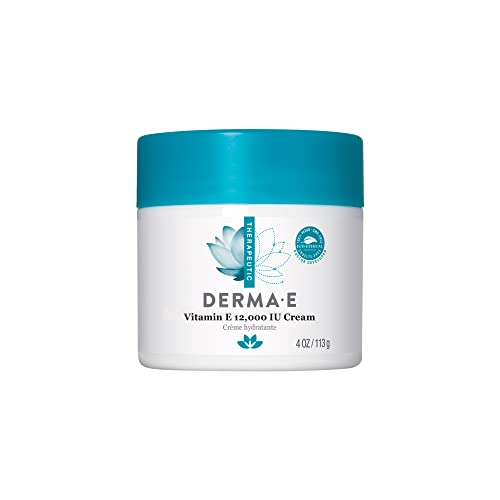 Derma E Vitamin E 12,000 IU Cream – Moisturizer for Face and Body – Multi-purpose Face Cream, Hand Cream and Body Lotion Soothes and Protects, 4 oz