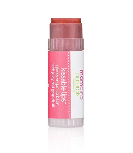 Mambino Organics Kissable Lip Balm, Moisturizing Glossy Vegan Lips, Juicy Red Grapefruit, 7 g