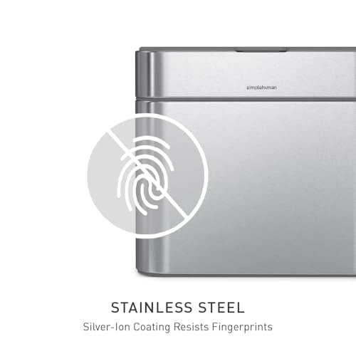 simplehuman 4L Compost Caddy with Magnetic Dock - Stainless Steel