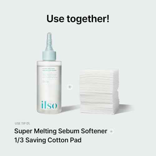 ILSO 1/3 Saving Cotton Pad, Thin Layer Perfect for DIY Toner pad and mask, 40 Sheets, Korean Skincare (50 x 70mm)