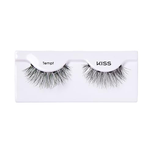 KISS Magnetic False Eyelashes Tempt - Reusable Magnetic Lashes with 5 Magnets, Wind Resistant, Lasts Up To 16 Hours