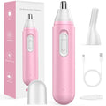 Nose Hair Trimmer for Women Rechargeable: 2024 Painless Rechargeable Nose Hair Trimmer IPX7 Waterproof, Dual Edge Blades Eyebrow & Facial Trimmer for Women for Easy Cleansing, Pink