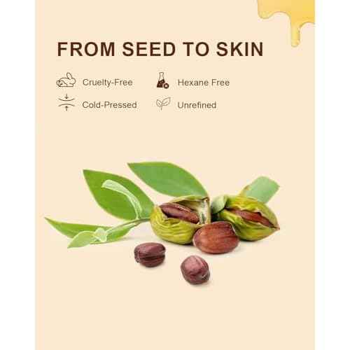 USDA Organic Jojoba Oil Cold Pressed 8 fl oz, 100% Pure & Natural Unrefined Jojoba Oil for Face Hair & Skin Massage, Hexane Free, Deeply Moisturizing Body Carrier oils Multi-Purpose Serum