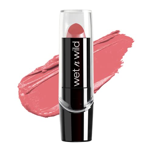 wet n wild Silk Finish Lipstick, Hydrating Rich Buildable Lip Color, Formulated with Vitamins A,E, & Macadamia for Ultimate Hydration, Cruelty-Free & Vegan - Sunset Peach