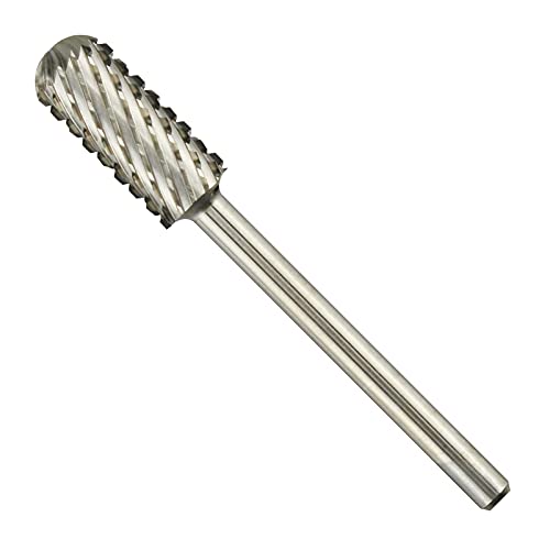 ianblues Rounded Top Nail Drill Bit, Small Barrel, Top with Teeth, E File for Manicure Drill Machine, Remove of Gel Nails, Acrylic Nails, 3/32” (Double Coarse -2XC)