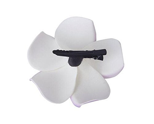 12PCS Women Girls 2.36" Hawaiian Hawaii Bohemia Style Plumeria Foam Flower Hair Clips Decoration Hair Barrette Hairpin For Bridal Wedding Party Beach Holiday (Purple)