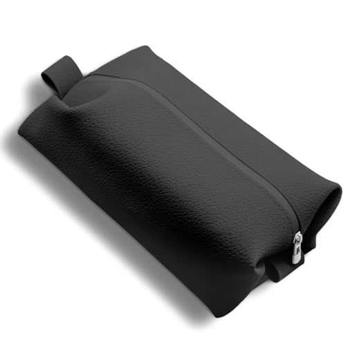 Portable Silicone Toiletry Bag, Large Waterproof Toiletries Bag Bathroom Travel Bag Upgraded Leakproof Zipper Toiletries Box,Suitable for Mens Womens(Black)