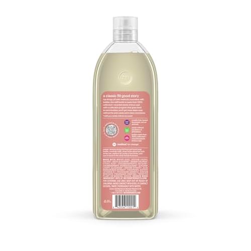 Method Premium Gel Hand Soap Refill, Vanilla + Raspberry, Recyclable Bottle, 34 fl oz (Pack of 4) (Packaging May Vary)