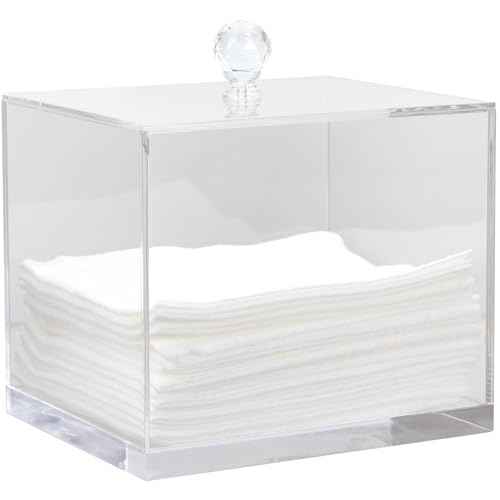 ForPro Premium Pure & Simple XL Facial Towel Acrylic Holder, Holds 50 Pure & Simple XL Facial Towels, Disposable Makeup Remover Dry Wipe Holder