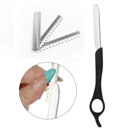Razor for Hair Cutting, Straight Shaving Hair Razors, Professional Styling Thinning Texturizing Cutting, 10 Replacement Blades, Black