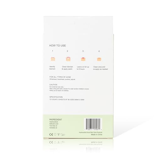 Pimple Patches - Pack of 72 Pimple Patches for Face with Triple Oil Infusion, Acne Patches for Face with Salicylic Acid, Tea Tree Oil & Centella Oil, Zit Patches