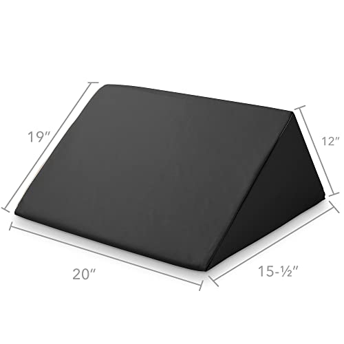 Saloniture Triangle Wedge Massage Table Bolster Pillow - Extra Large, Black