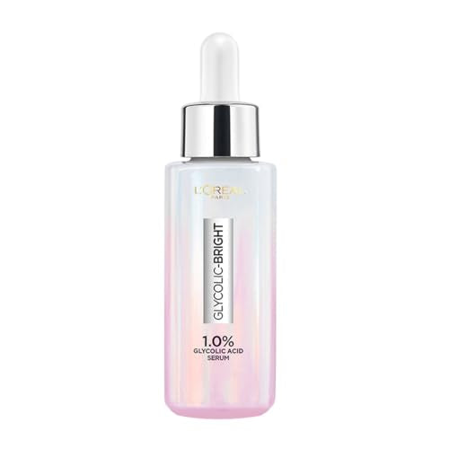 L'Oreal Paris Brightening Serum, 1% Glycolic Acid, 2% Niacinamide Serum, Visibly Minimizes Spots, Reveals Even Skin Tone, Glycolic Bright Skin, 15ml (0.52 oz)